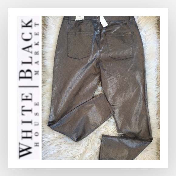 NWT ⭐️SALE⭐️WHBM Metallic Skinny Jeans - Picture 5 of 9